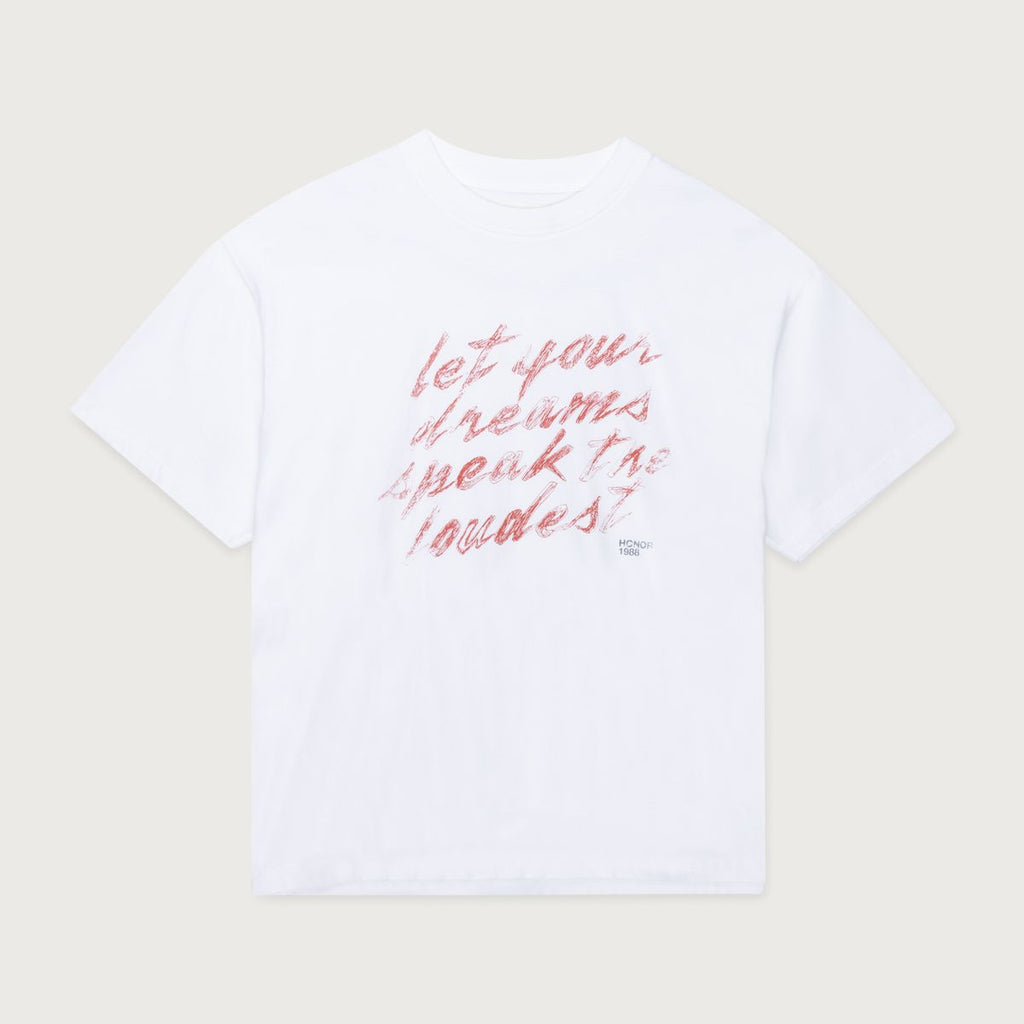 MEN - T-SHIRT DREAMS SPEAK THE LOUDEST WHITE - HTG