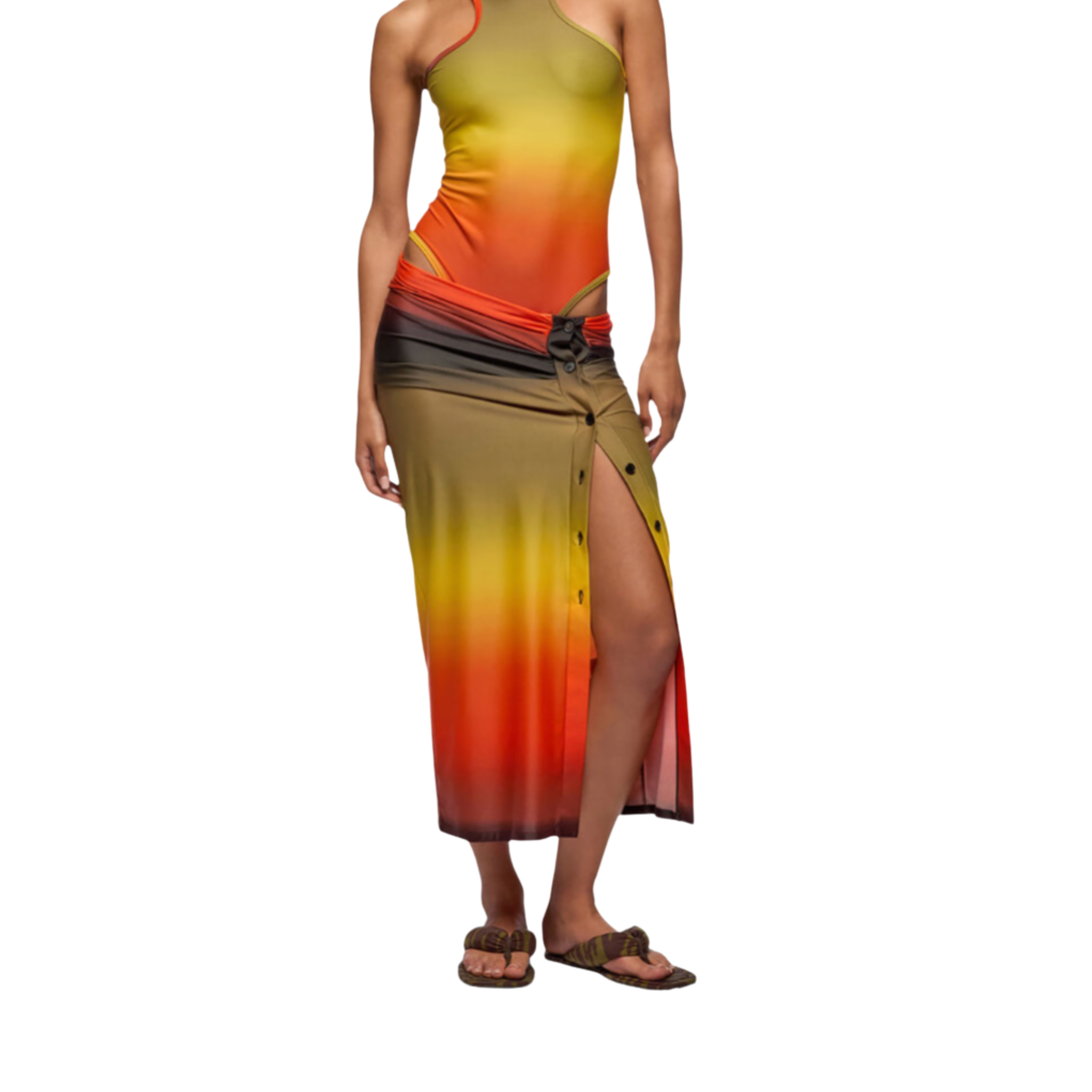WOMEN - MULTICOLOR MIDI SKIRT - The Attico
