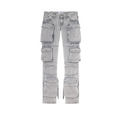 WOMEN - LIGHT GREY LONG CARGO PANT - The Attico