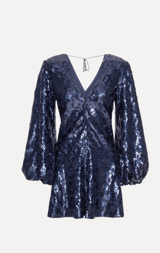 WOMEN - DRESS SEQUINS MINI FLOWY Blue - Rotate