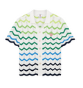 MEN - WAVES KNITTED SHIRT GREEN/MULTI - Casa Blanca