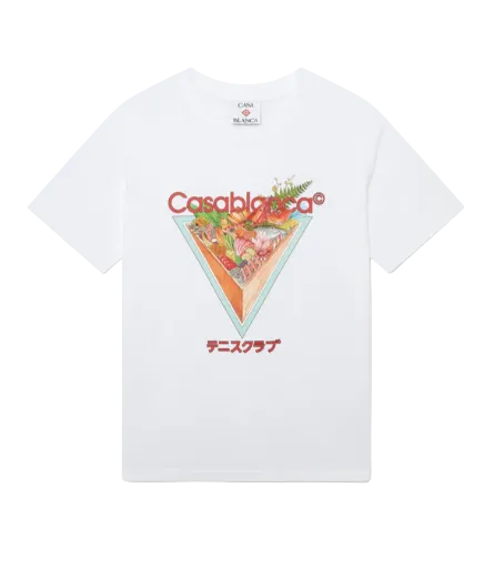 MEN - T-SHIRT TENNIS ICON PRINTED FRUIT WHITE/RED - Casa Blanca