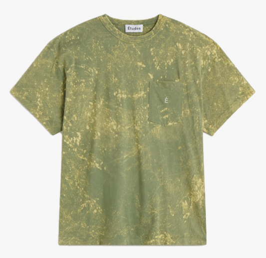 MEN - T-Shirt etudes green bleached