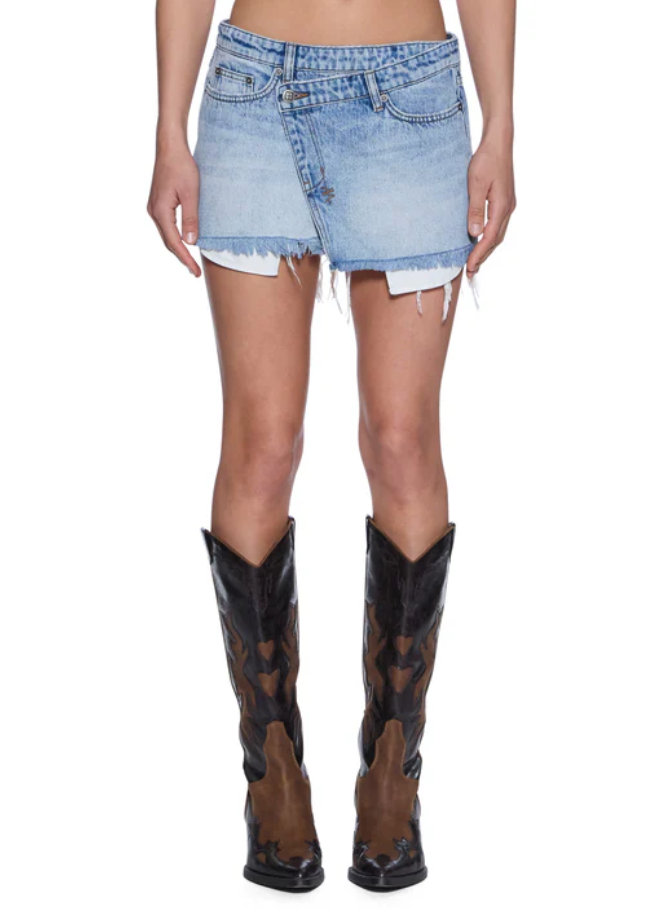 WOMEN - Micro Mini Rap Skirt Vapour Denim - Ksubi