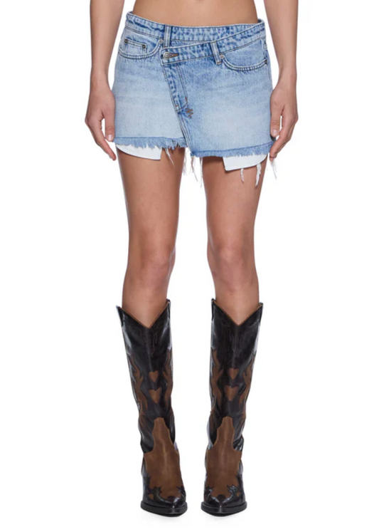 WOMEN - Micro Mini Rap Skirt Vapour Denim - Ksubi