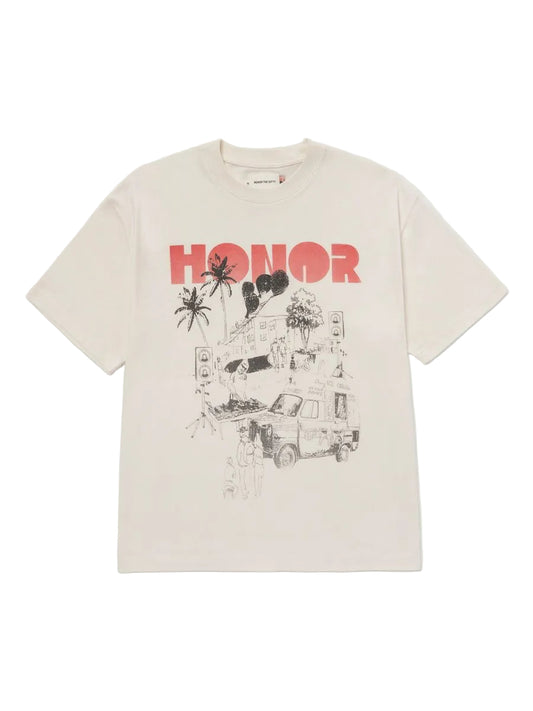MEN - T-SHIRT BLOCK PARTY cream/red - HTG