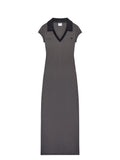 WOMEN - SPORT POLO LONG DRESS BLACK - Courrèges