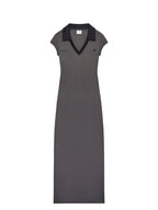 WOMEN - SPORT POLO LONG DRESS BLACK - Courrèges