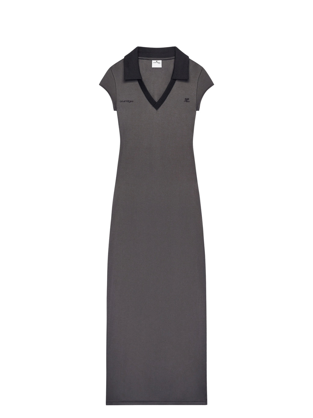 WOMEN - SPORT POLO LONG DRESS BLACK - Courrèges