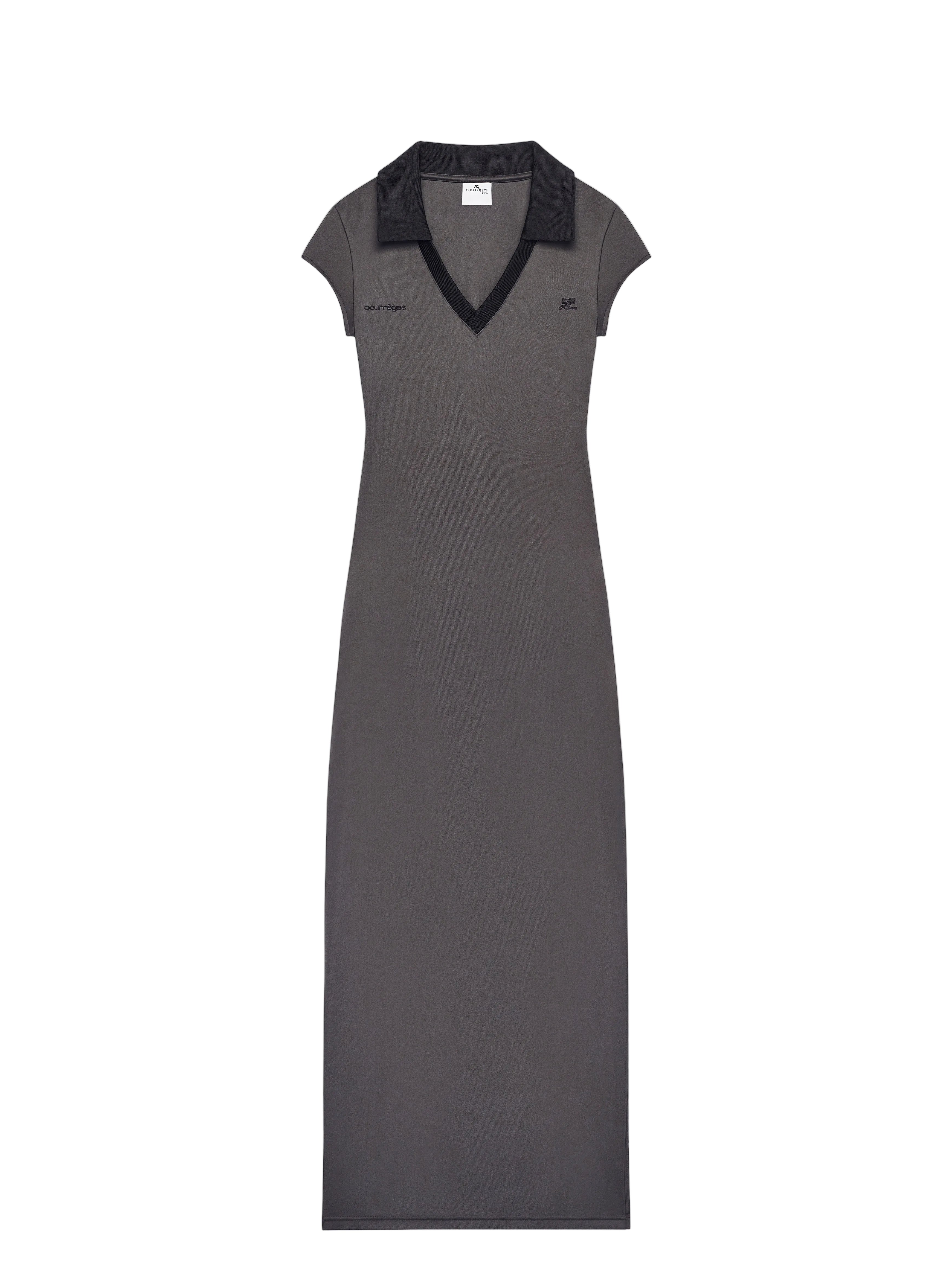 WOMEN - SPORT POLO LONG DRESS BLACK - Courrèges