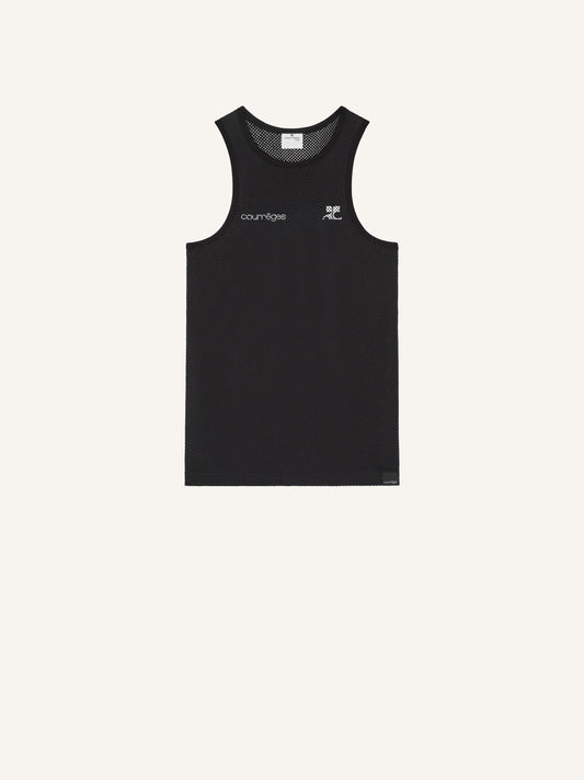 MEN - TANK TOP PRINTED MESH BLACK - Courrèges