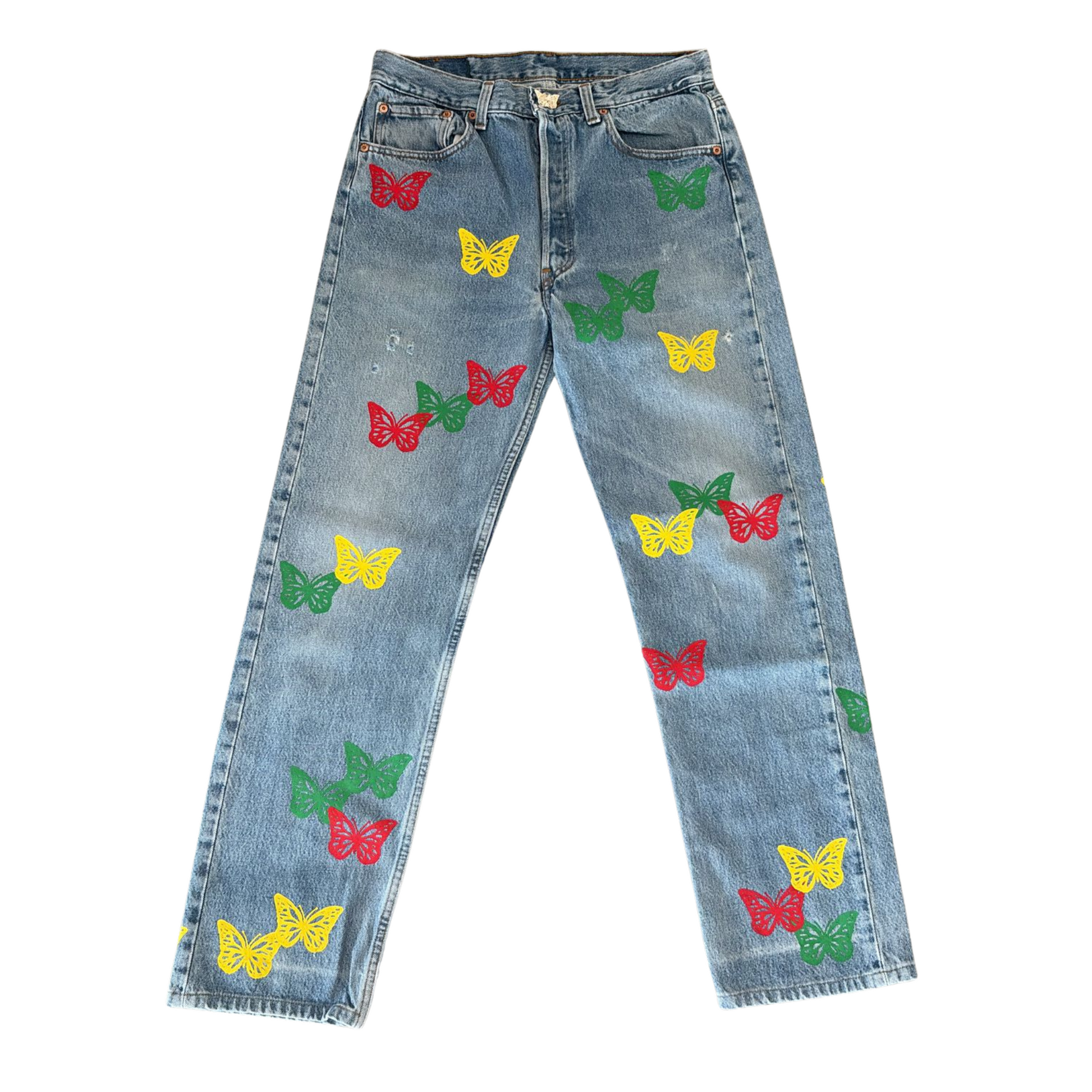 BUTTERFLY DENIM JEANS MULTI COLORS - About Dreams