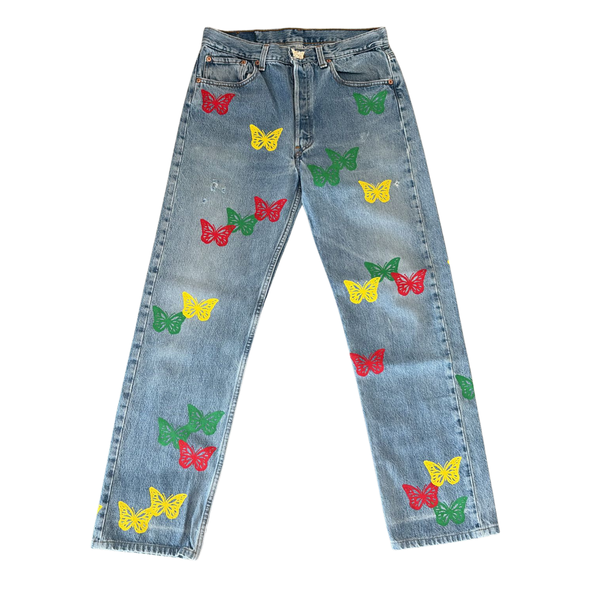 BUTTERFLY DENIM JEANS MULTI COLORS - About Dreams