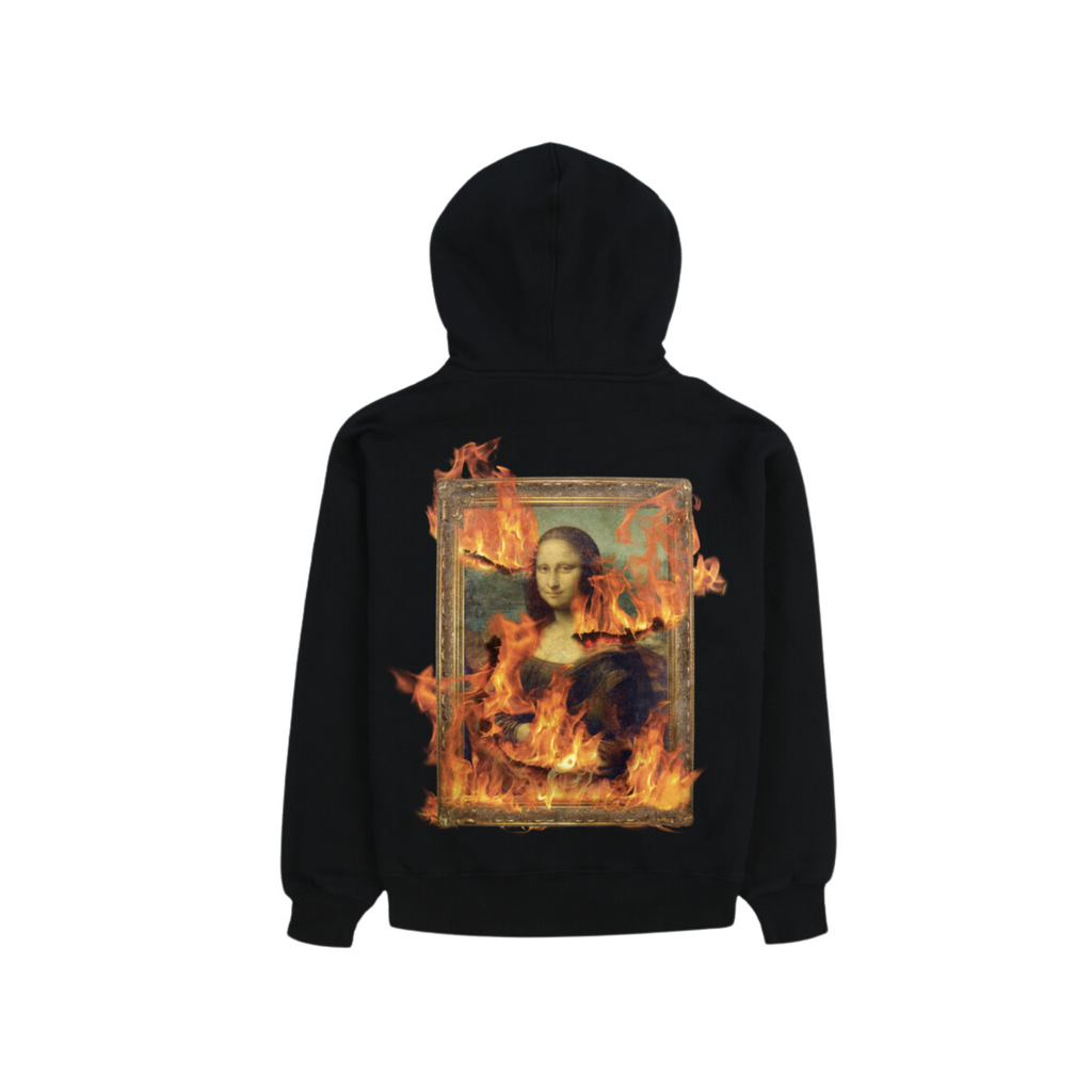 MEN - HOODIE BURN AGAIN Black - Pleasures