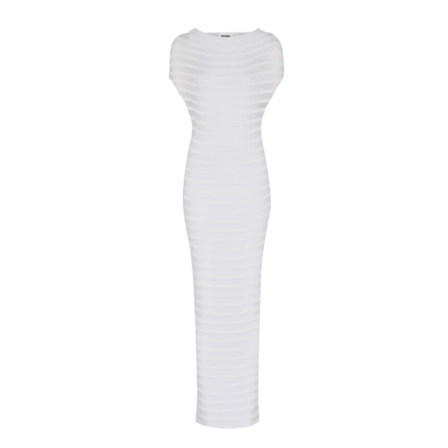 WOMEN - NYLON LONG DRESS WITH VISCOSE MARINIERE STRIPES - JPG
