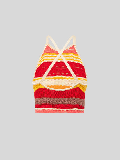 WOMEN - KNIT TOP PINK MULTI - Laneus