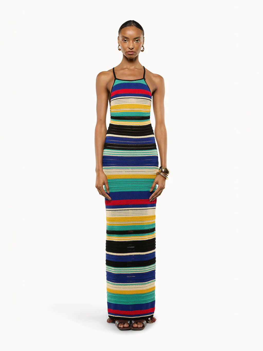 WOMEN - KNIT DRESS BLACK MULTI - Laneus