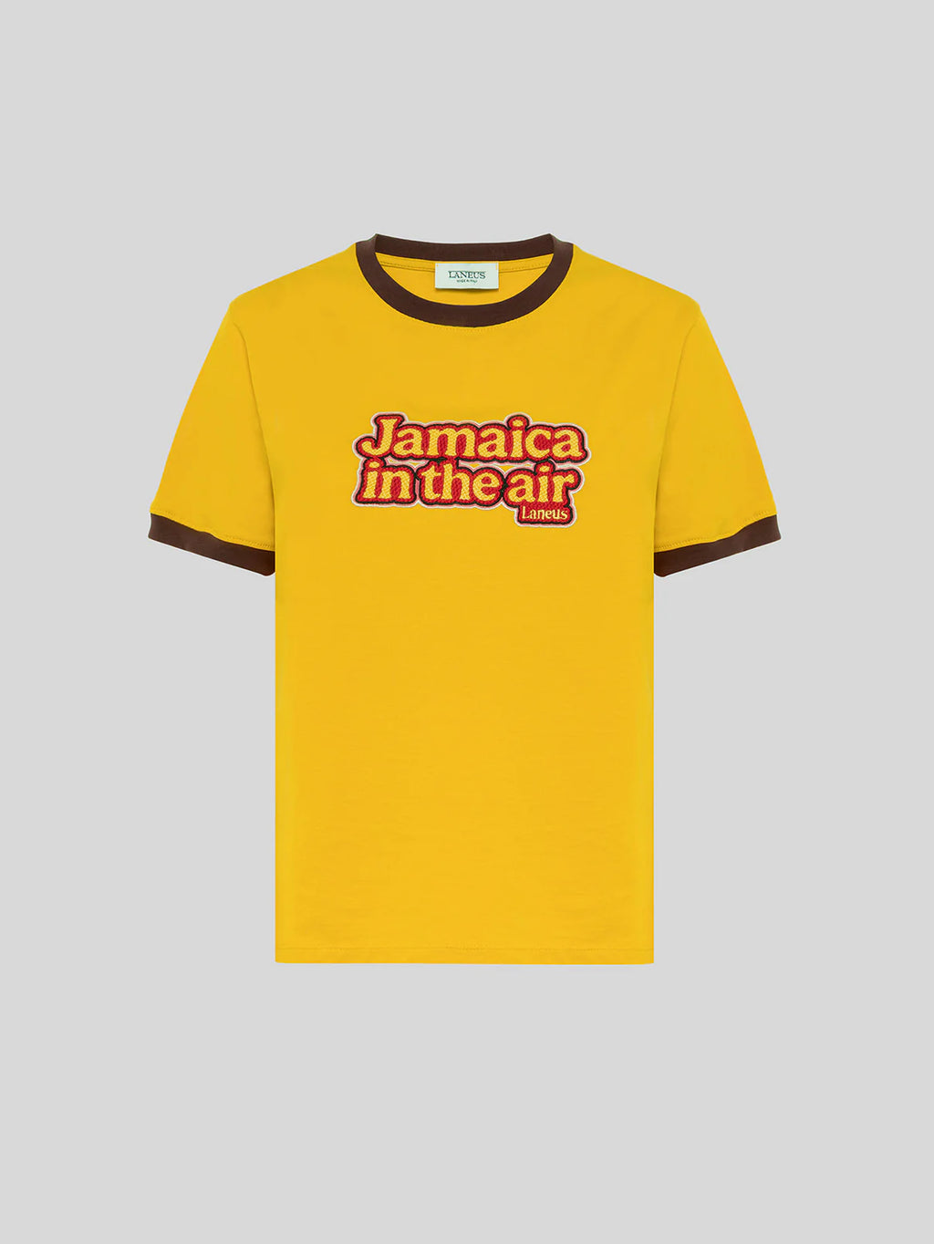 WOMEN - T-SHIRT YELLOW WITH PATCH - Laneus