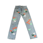 BUTTERFLY DENIM JEANS MULTI COLORS - About Dreams