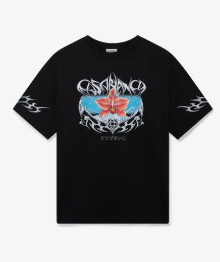 MEN - BLADES PRINTED OVERSIZED T-SHIRT Black - Casa Blanca
