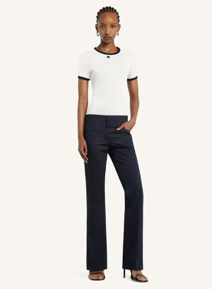 WOMEN - T-SHIRT CONTRASTE SIGNATURE White - Courrèges