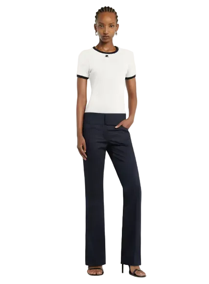 WOMEN - T-SHIRT CONTRASTE SIGNATURE White - Courrèges