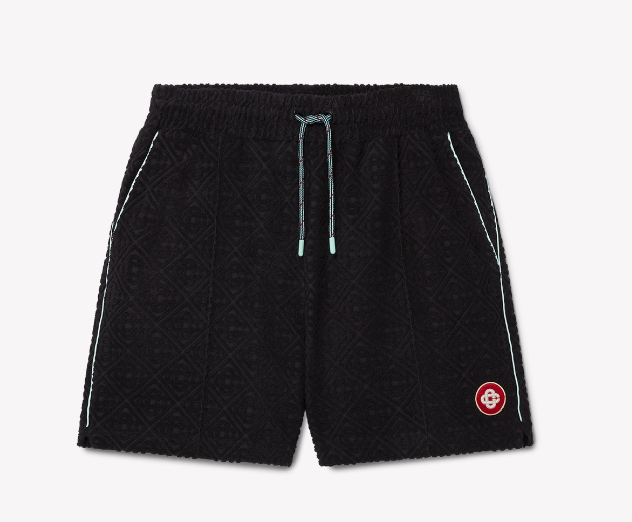 MEN - SHORTS MONOGRAM JACQUARD TOWELLING black/white - Casa Blanca