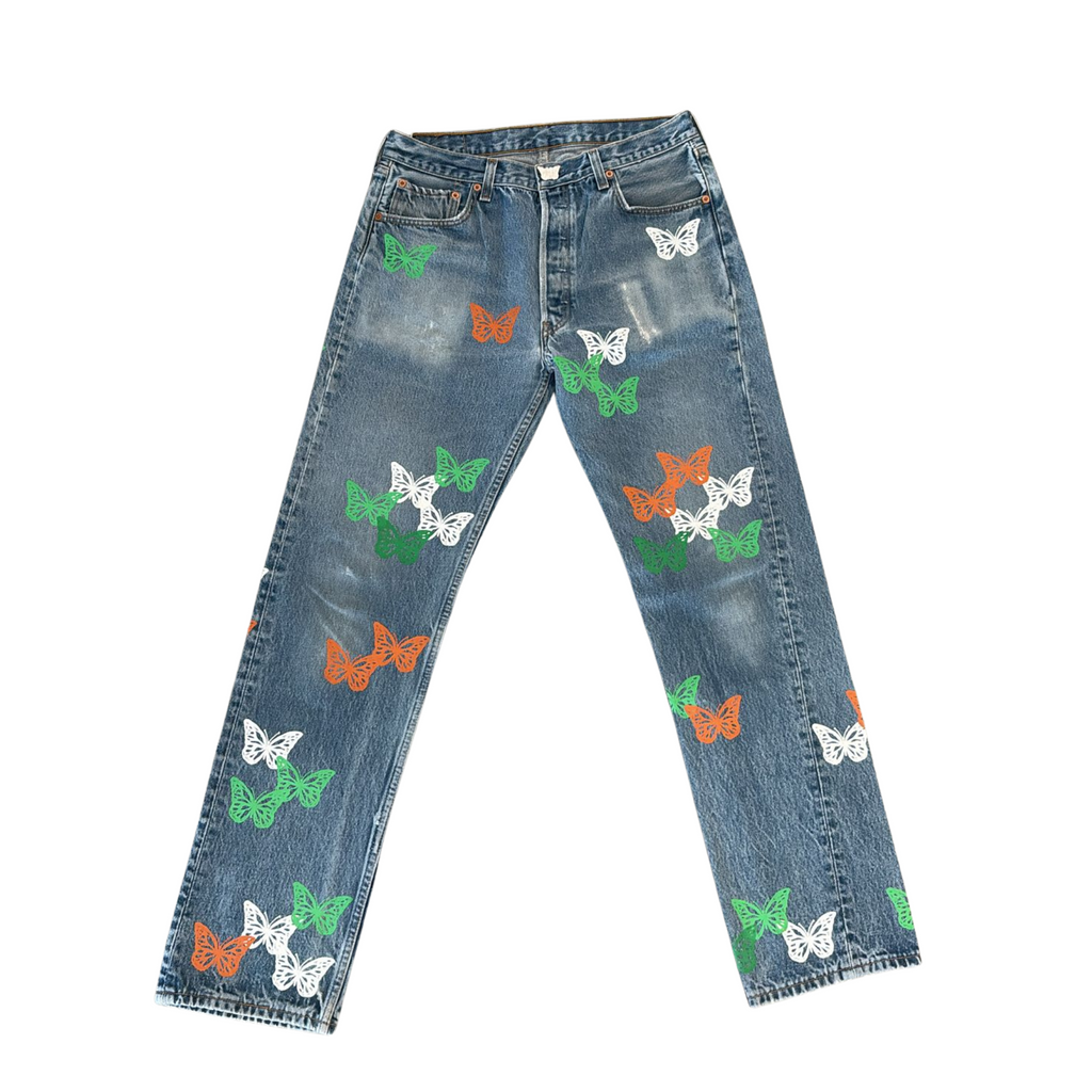 BUTTERFLY DENIM JEANS MULTI COLORS - About Dreams
