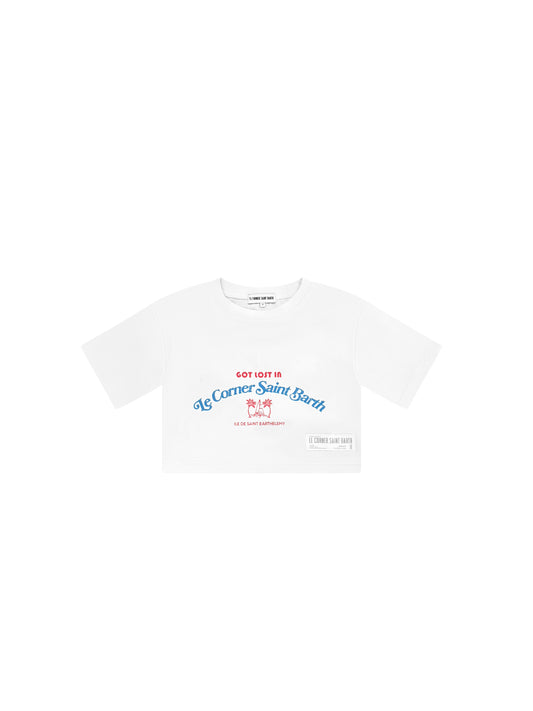 WOMEN - BUCKET CROP TOP White/Blue/Red - Le Corner Saint Barth