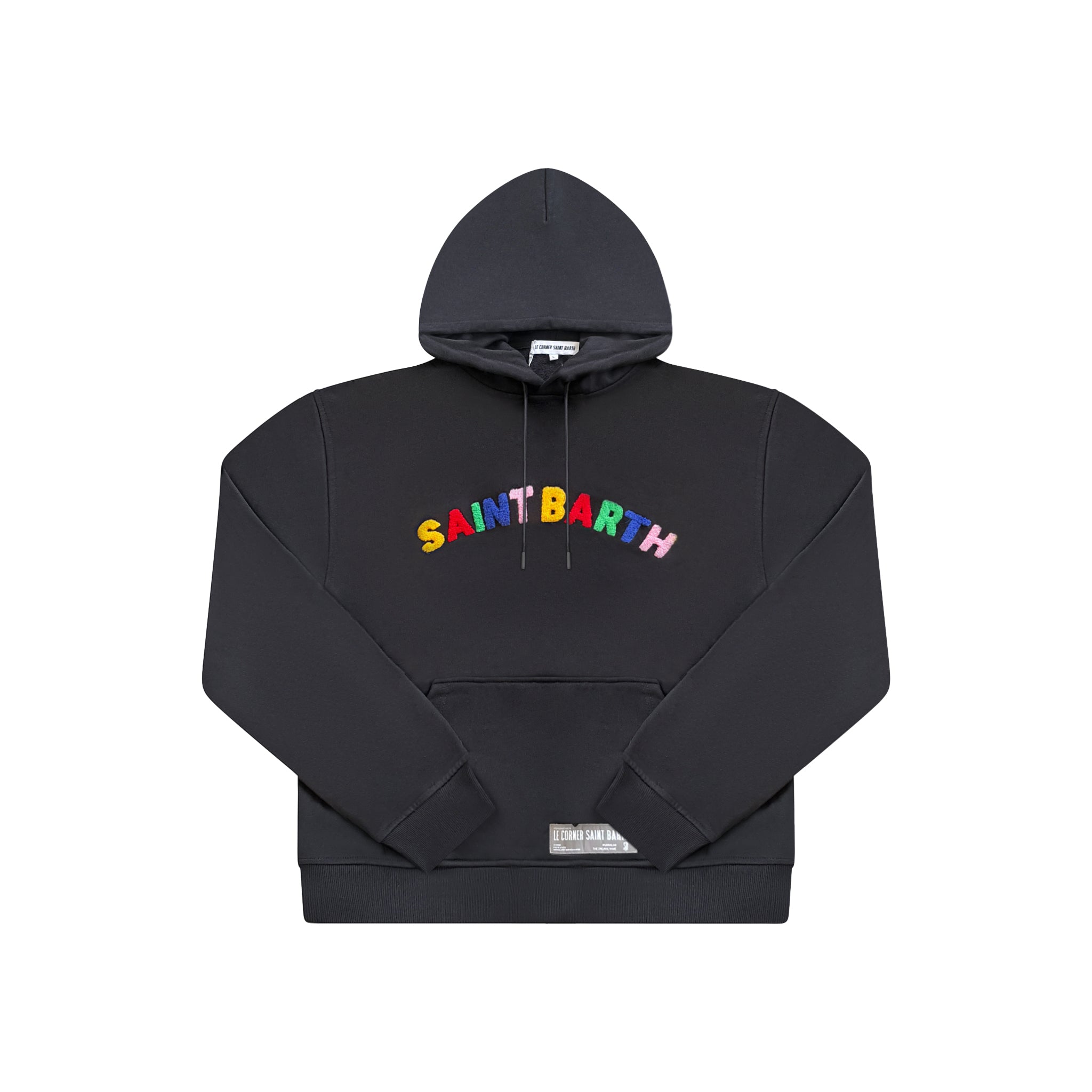 RAINBOW HOODIE BLACK - Le Corner Saint Barth