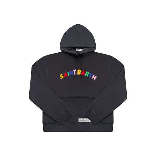 RAINBOW HOODIE BLACK - Le Corner Saint Barth