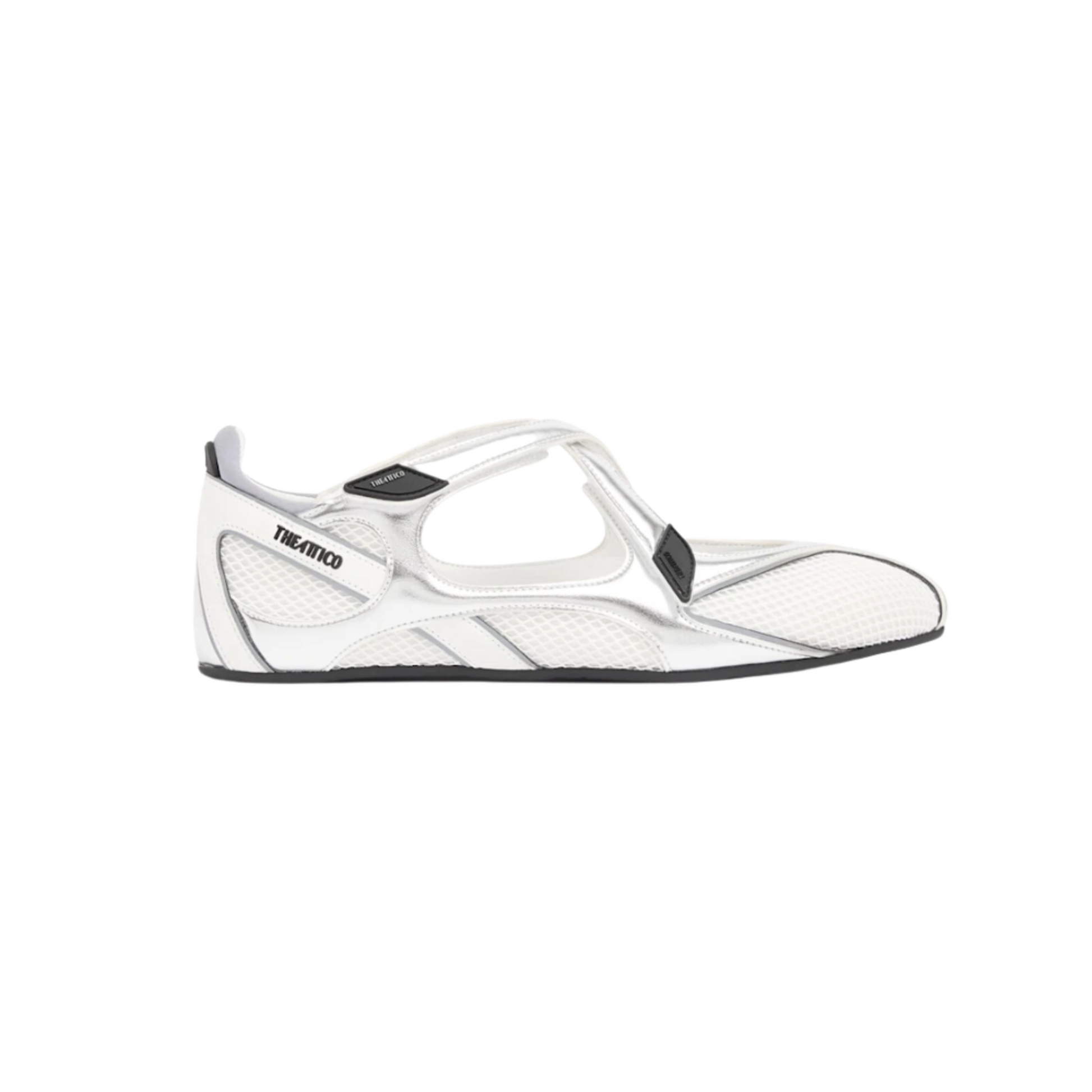 WOMEN - BALLERINE FLAT SILVER FLOOR 001 - The Attico