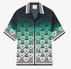 MEN - SHORT SLEEVE SILK SHIRT GRADIENT MONOGRAM Black/Green - Casa Blanca