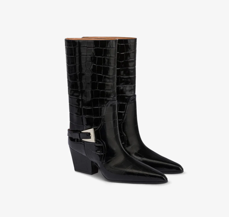 BOOT - Jane Buckle Midcalf Black - Paris Texas