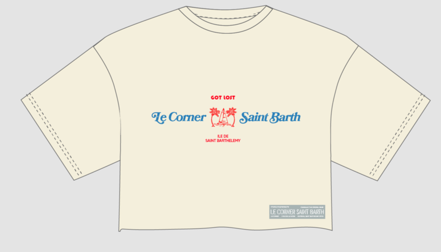 WOMEN - BUCKET CROP TOP White/Blue/Red - Le Corner Saint Barth