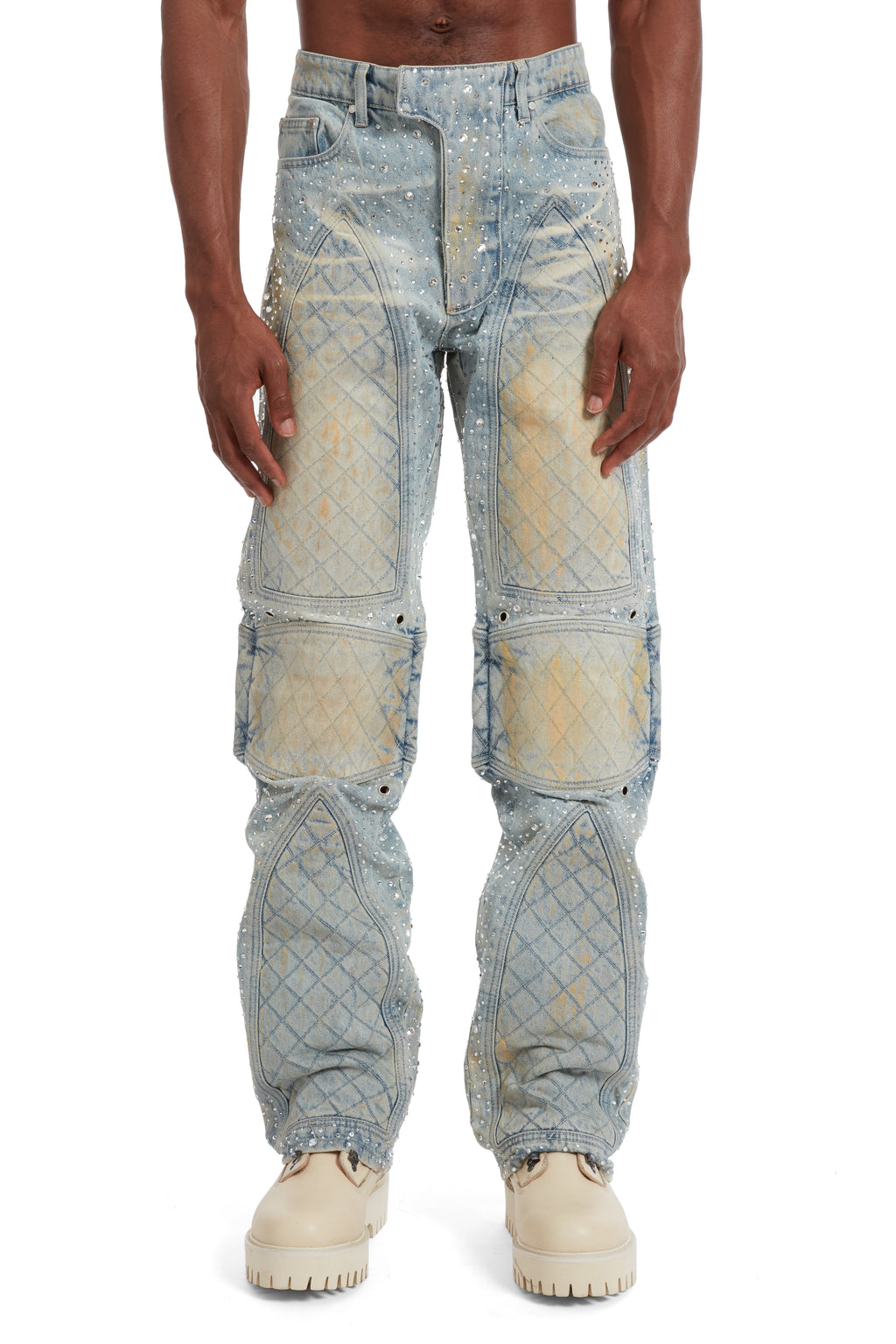 MEN - JEANS STUDDED MOTO DENIM - WDW