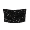 WOMEN - Sequin Crop Top Black - Rotate