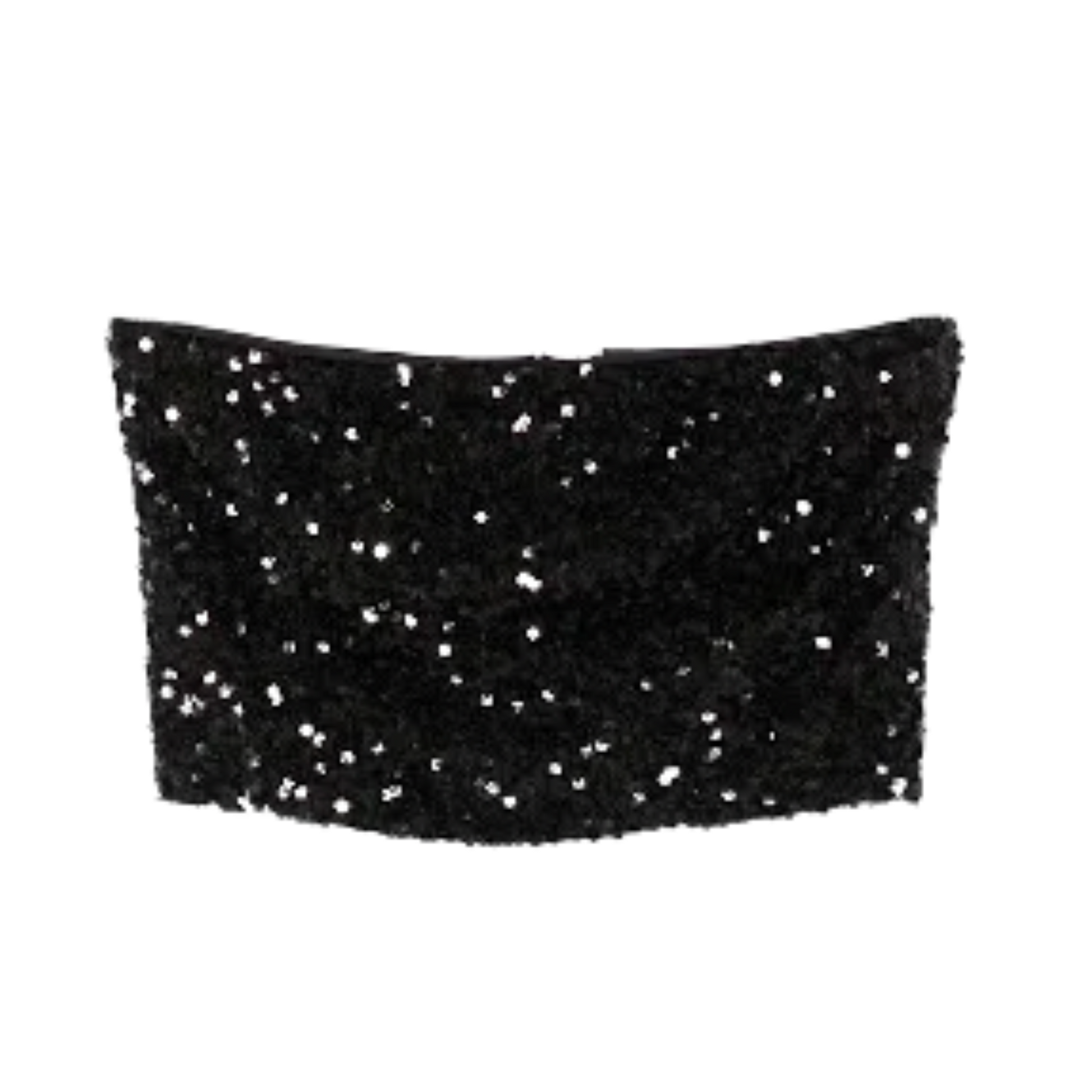 WOMEN - Sequin Crop Top Black - Rotate