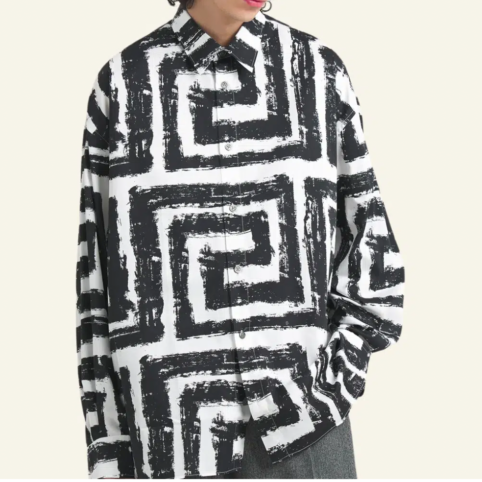 MEN - Shirt Etudes Spiral White/Black