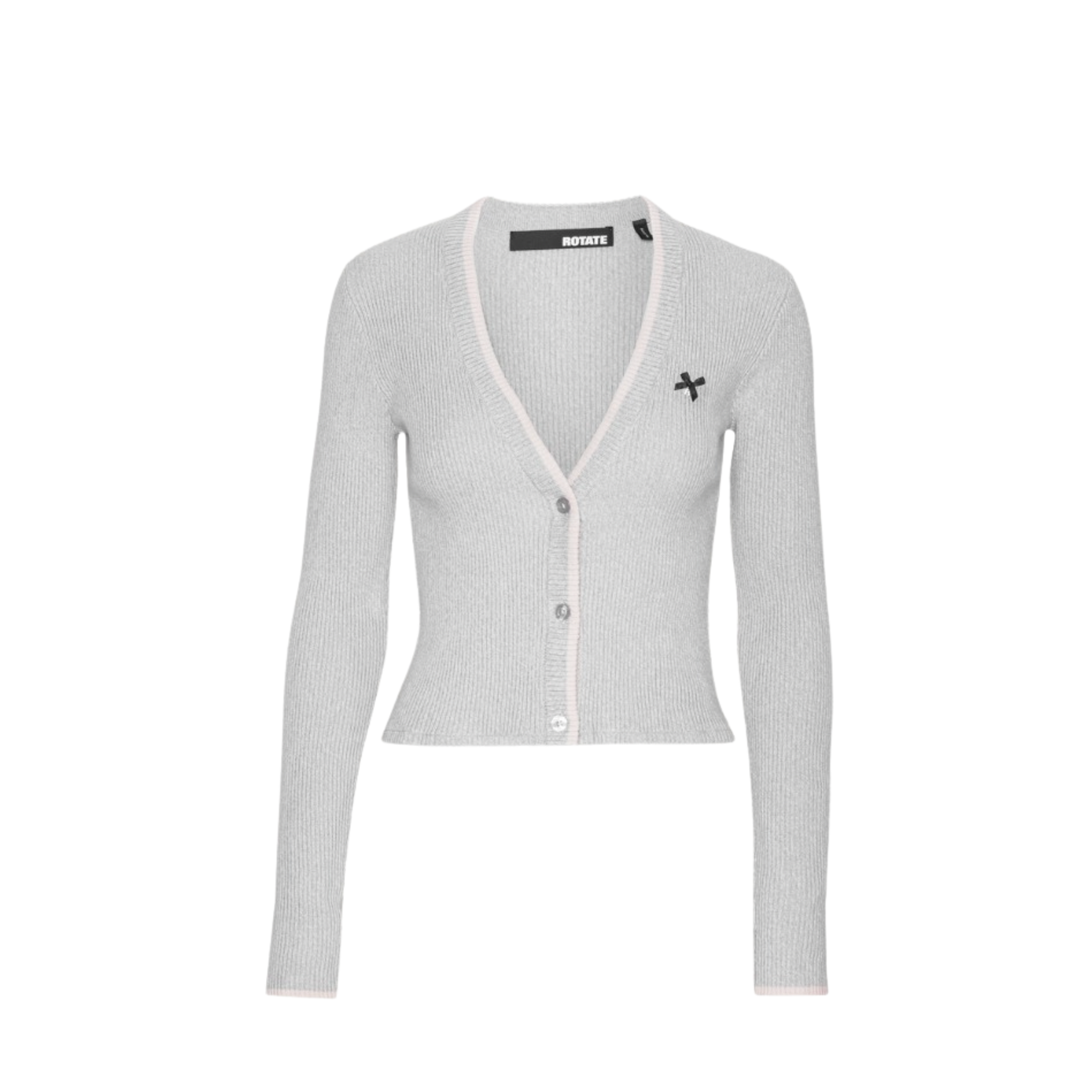 WOMEN -Top Fine Rib Cardigan Grey - Rotate