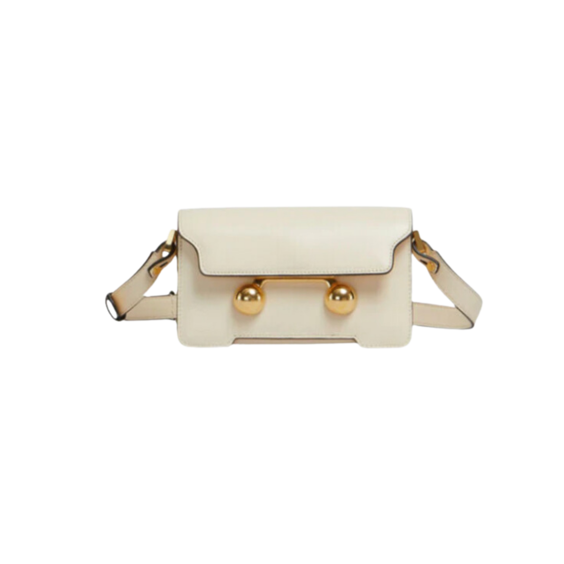 Bag -Mini-sac Trunkaroo en cuir crème Gold