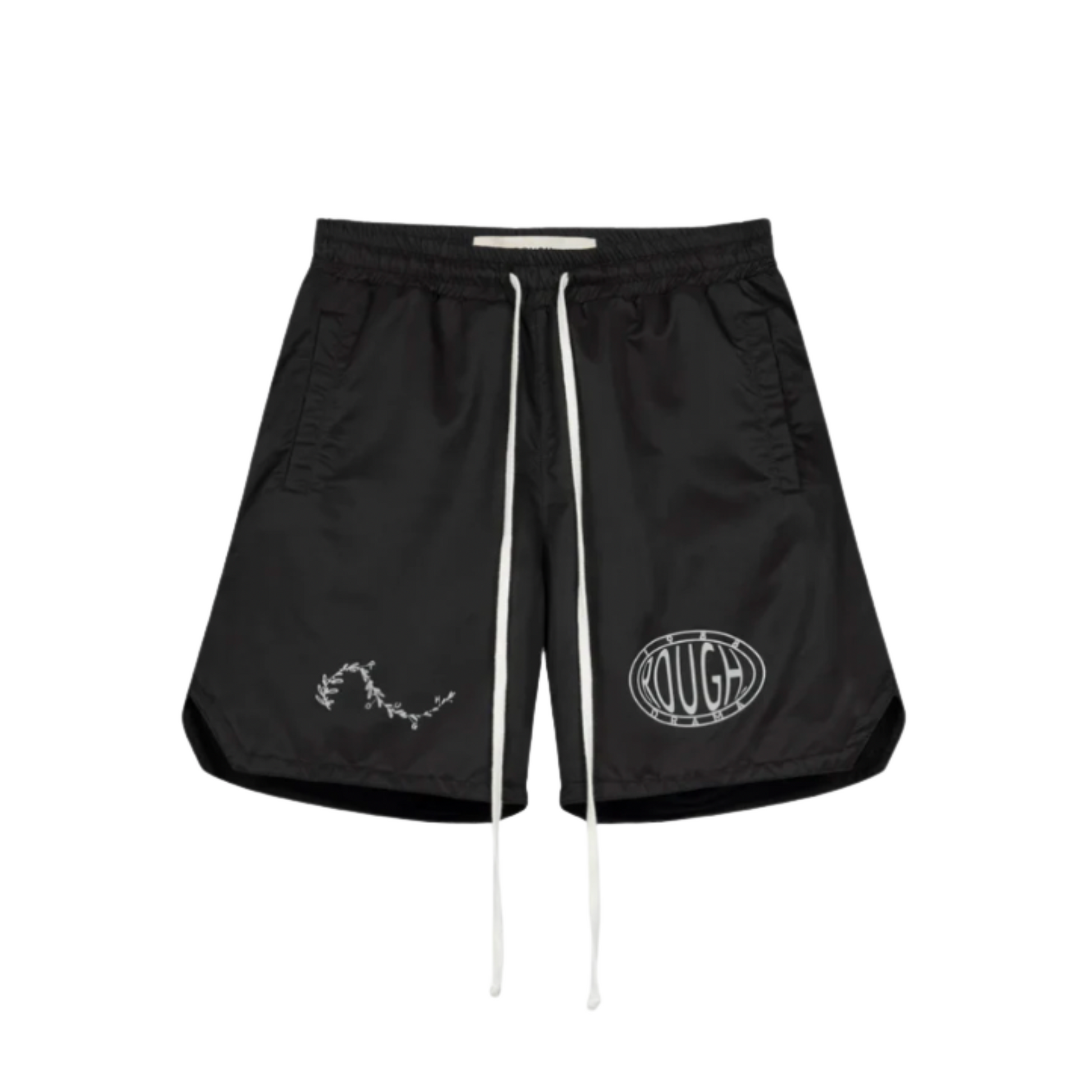 MEN - NYLON OLIVE BRANCH SHORTS - Black - Rough