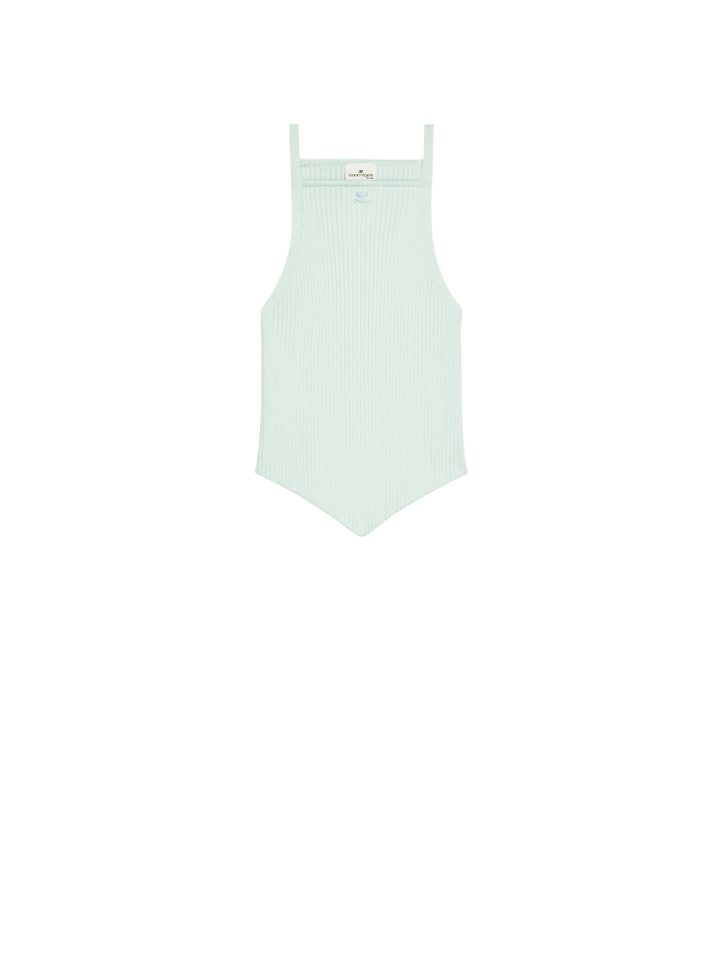 WOMEN - SIGNATURE POINTY RIB KNIT TOP LIGHT MINT - Courrèges