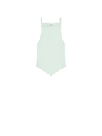 WOMEN - SIGNATURE POINTY RIB KNIT TOP LIGHT MINT - Courrèges