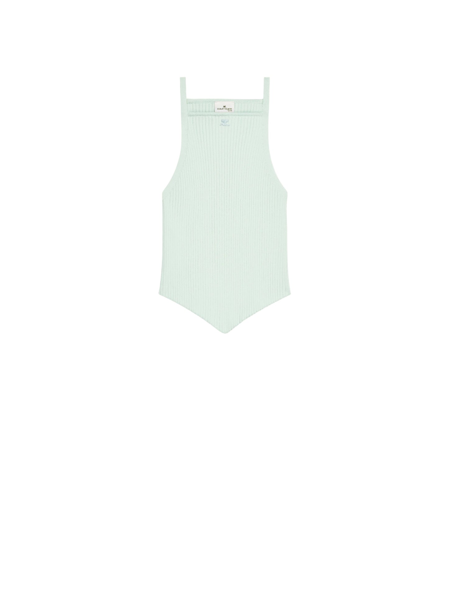 WOMEN - SIGNATURE POINTY RIB KNIT TOP LIGHT MINT - Courrèges
