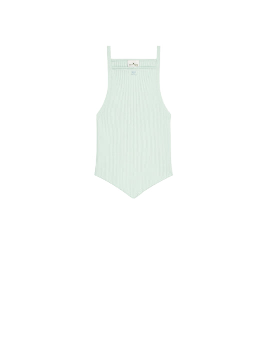 WOMEN - SIGNATURE POINTY RIB KNIT TOP LIGHT MINT - Courrèges