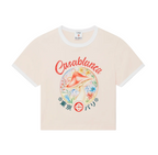 WOMEN - T-SHIRT CROPPED MUSHROOM EMBLEM pale pink - Casa Blanca