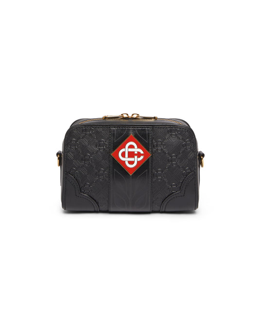 SAC À BANDOULIÈRE NOIR À MONOGRAMME - Casa Blanca