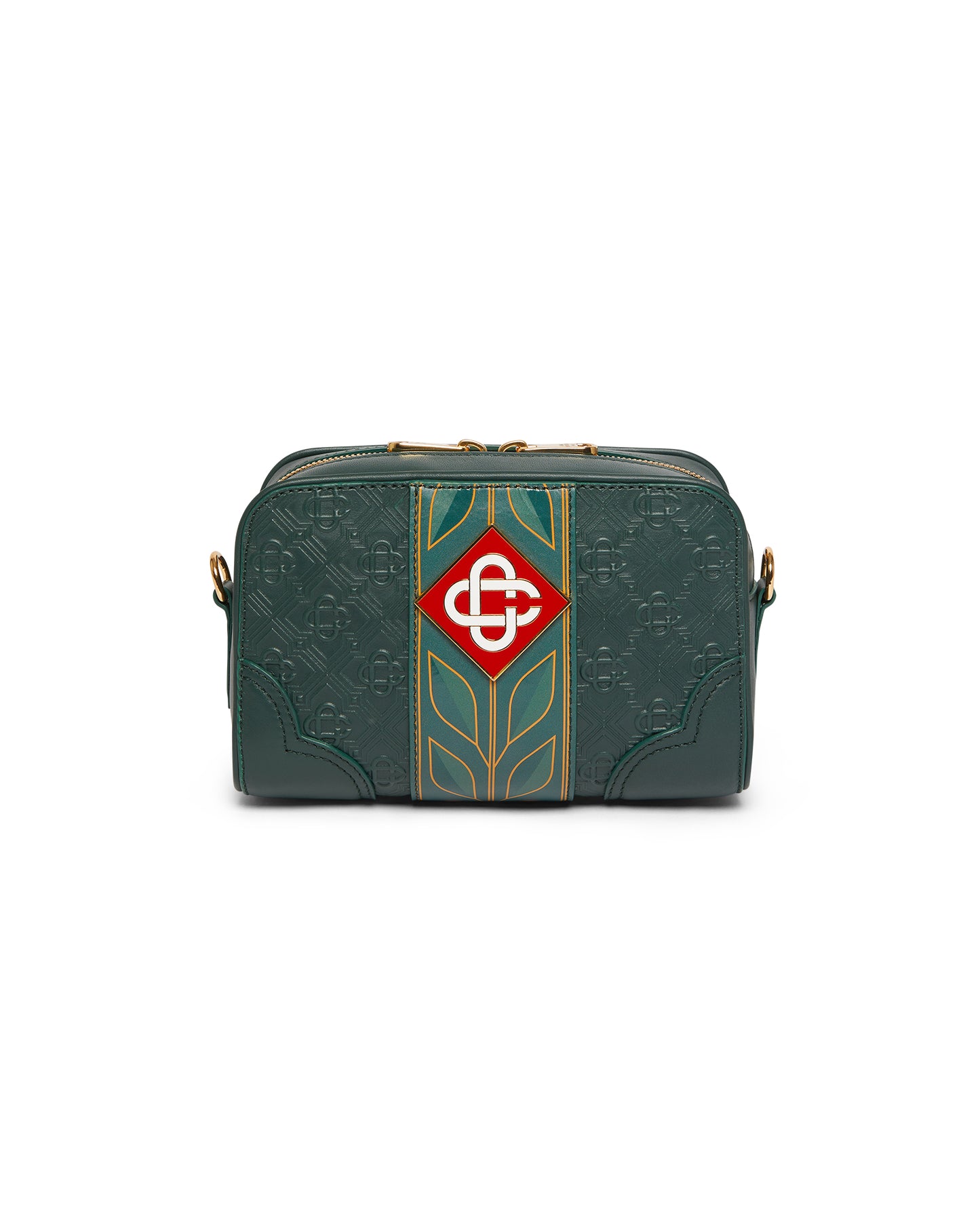 SAC À BANDOULIÈRE VERT À MONOGRAMME - Casa Blanca