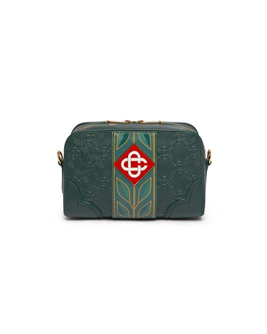 SAC À BANDOULIÈRE VERT À MONOGRAMME - Casa Blanca
